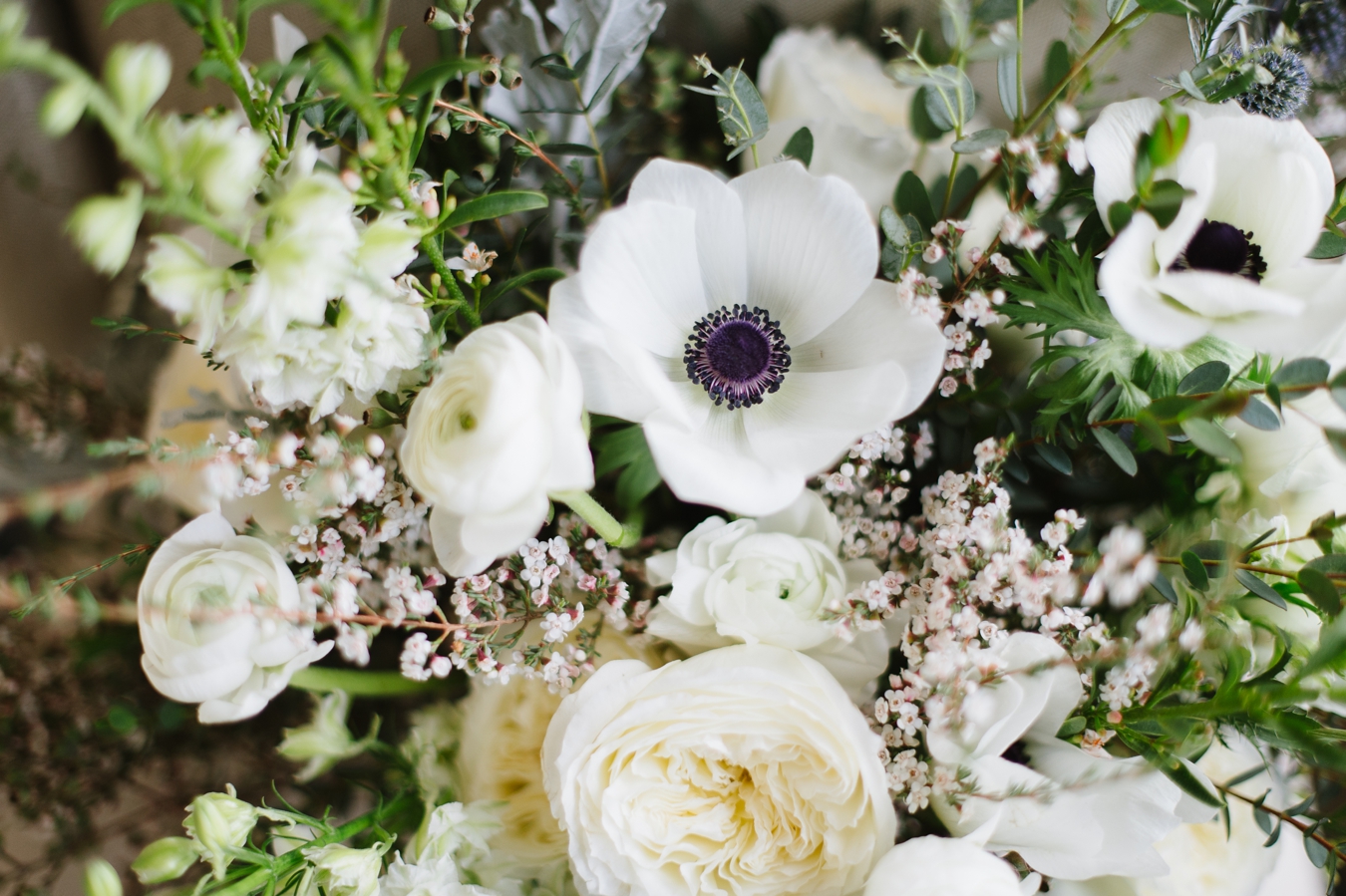 Anemones, Ranunculous, and Garden Roses by Annapolis Wedding Photographer, Natalie Franke Photography