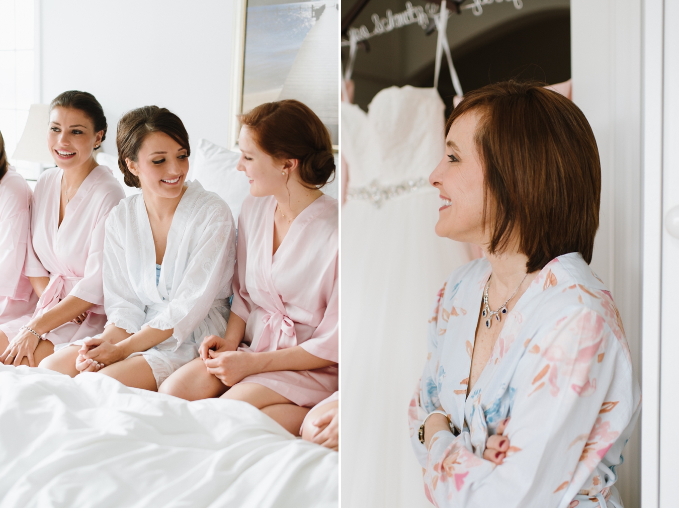Preppy Nautical Wedding with Pink Bridesmaids Robes in Annapolis, Maryland| Natalie Franke Photography