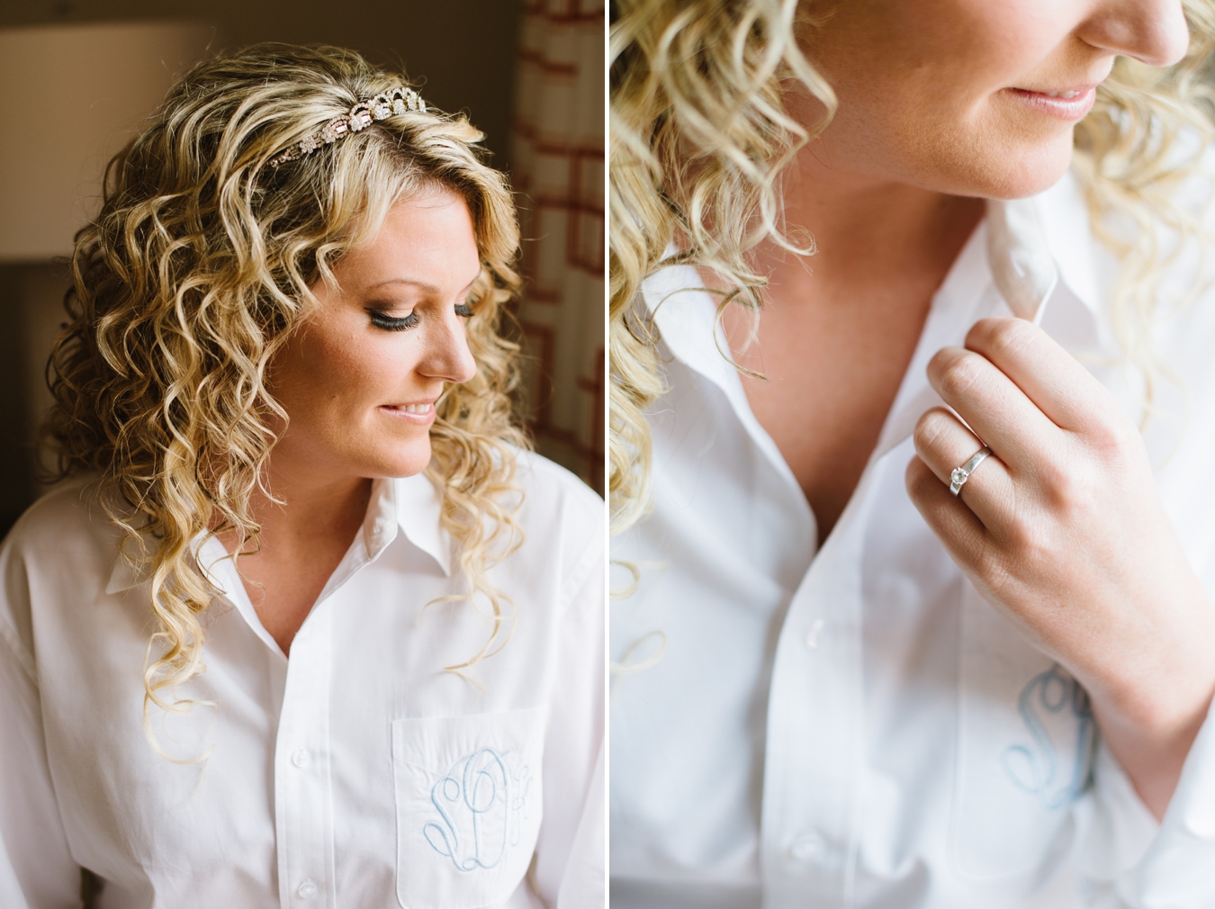 Bride and Bridesmaids Getting Ready Oxford Button up Shirts | Loews Hotel Annapolis Wedding