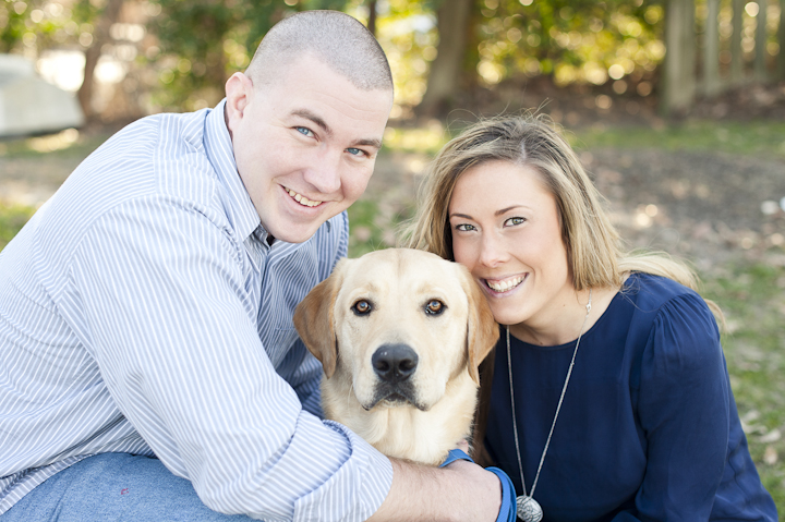 Engagement Pictures with Yellow Lab Puppy