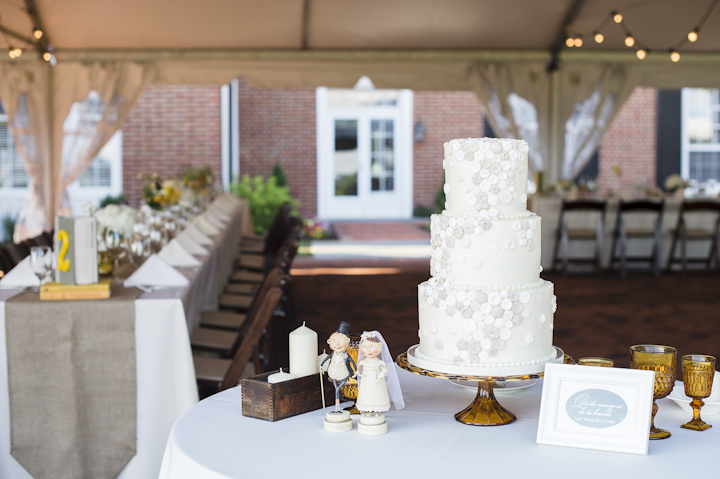 Wedding Cake with Buttons | Goodness Cakes, Maryland