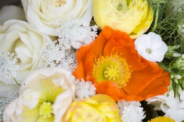 Orange, Yellow, and White Wedding Bouquet