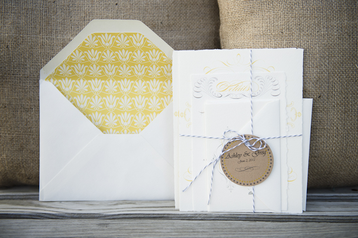 Yellow and Grey Vintage Invitations