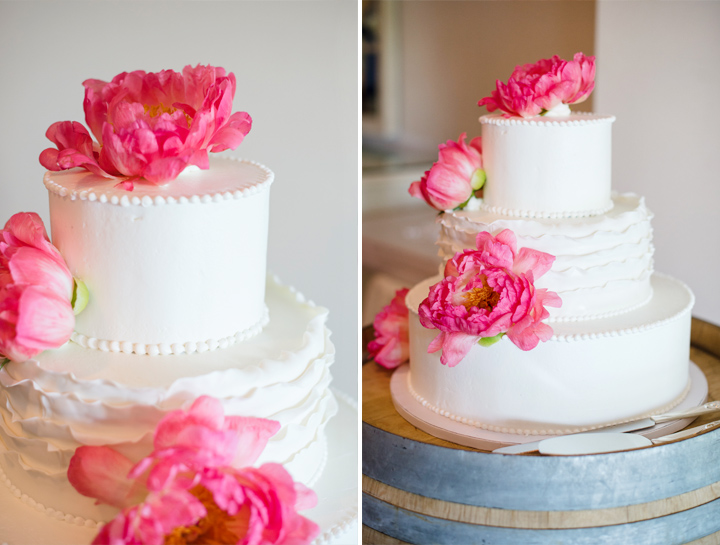 Peony Flower Wedding Cake