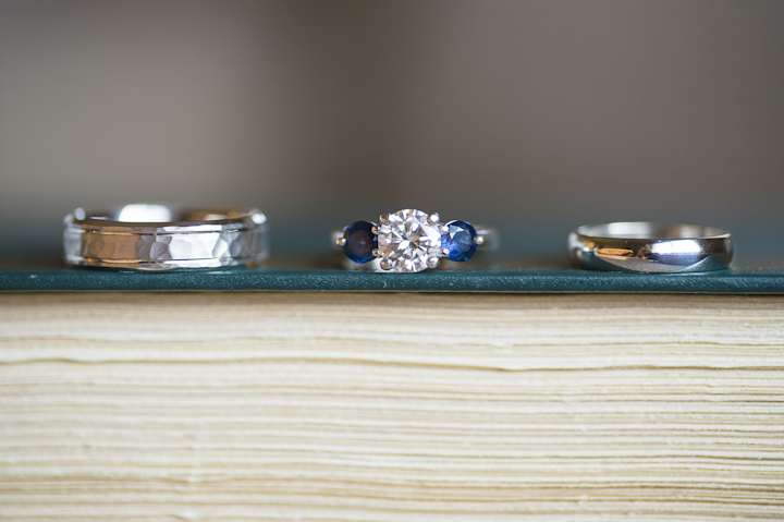 Heirloom Diamond and Sapphire Engagement Ring