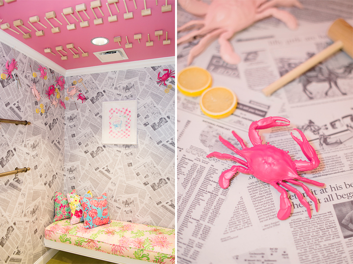 Lilly Pulitzer Dressing Room | Maryland Crabs & Preppy Theme