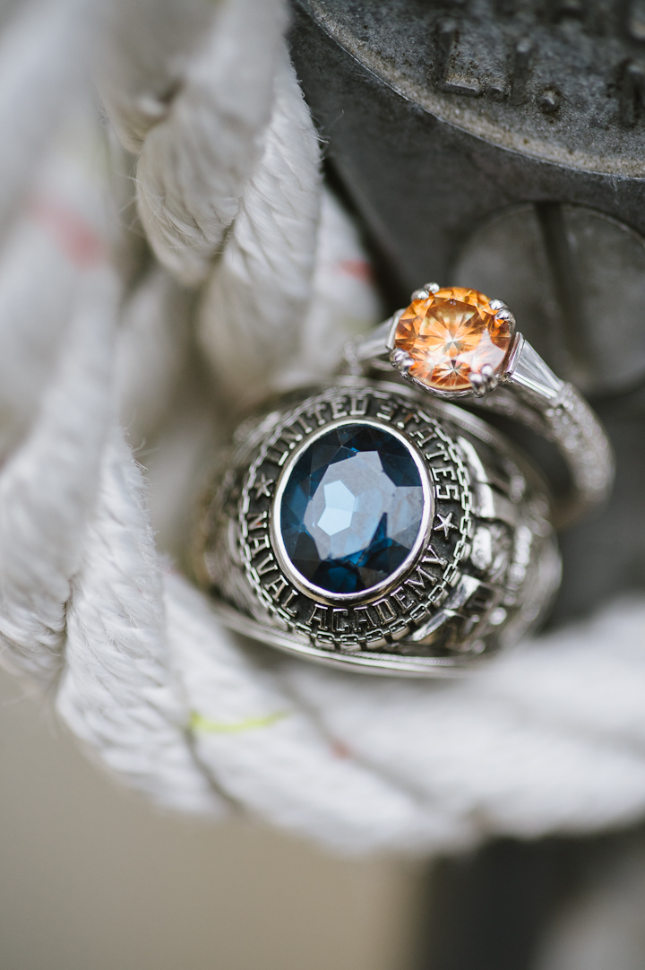 Naval Academy Engagement | Canary Diamond Ring