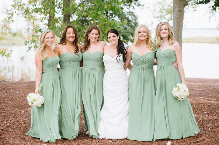 Long Green Bridesmaids Dresses | Love this look!