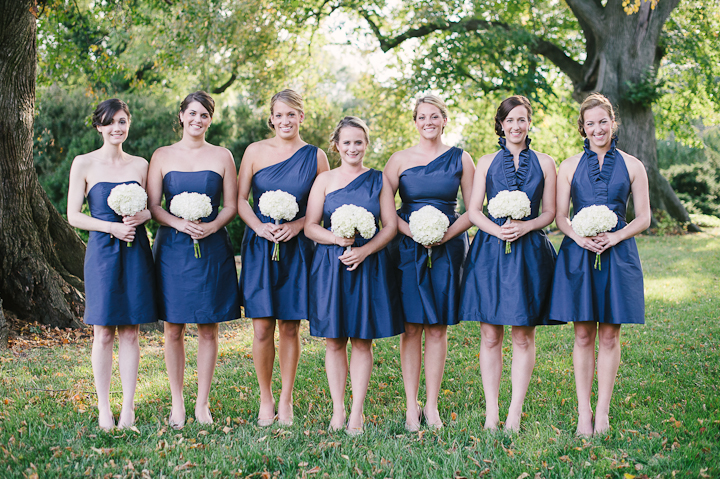 Navy Dresses for Bridesmaids | Love this look!