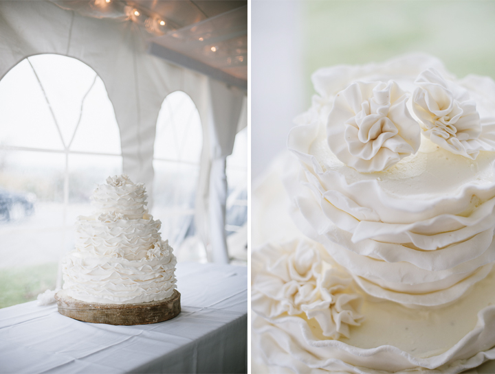 Ruffled White Wedding Cake