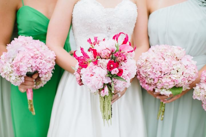 Pink Bridal Bouquet with Peonies and Roses