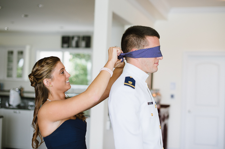 Blind Folded Groom for a First Look