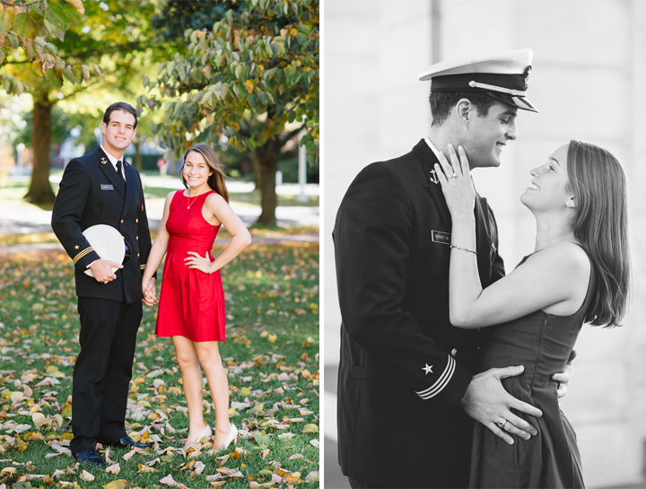 Naval Academy Engagement Pictures by Annapolis Maryland Wedding Photographer