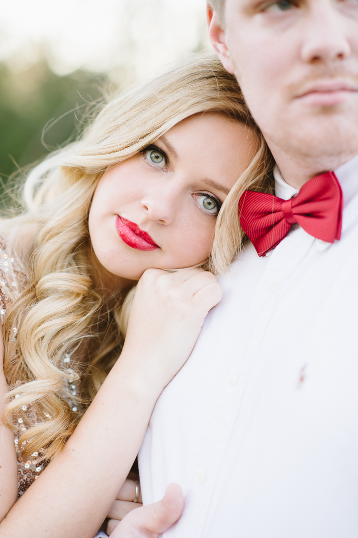 Valentines Day Styled Shoot - Gold Sequin Bagdley Mischka Dress and Red Bow Tie | Annapolis Wedding Photographer - Natalie Franke Photography