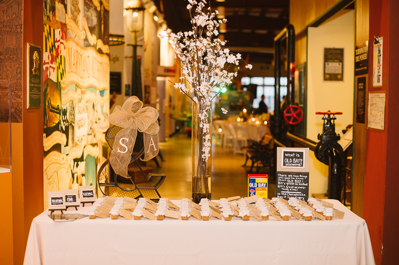 Baltimore Wedding Photographer - Natalie Franke | Baltimore Themed Favors with Old Bay and Crab Mallets