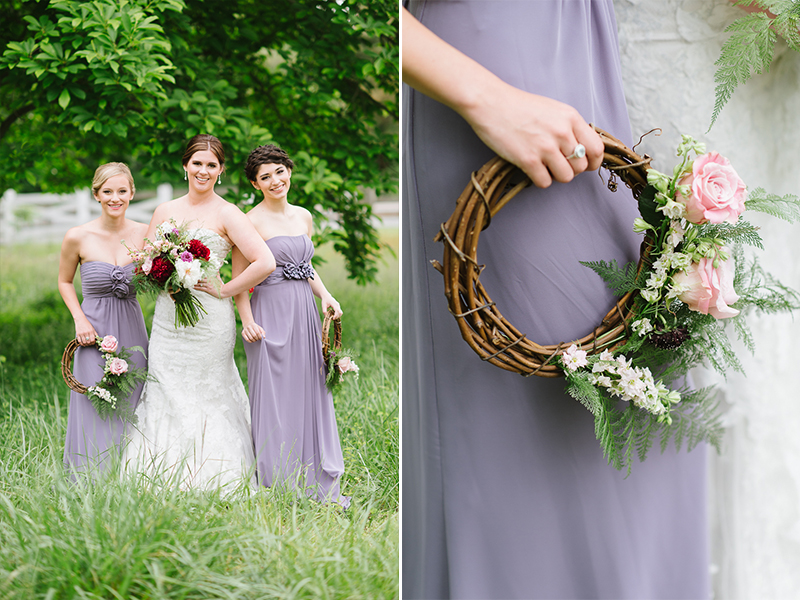 Whimsical Woodland Inspiration - Purple Bridesmaids Dresses, Calligraphy, & Floral Crowns by Natalie Franke Photography