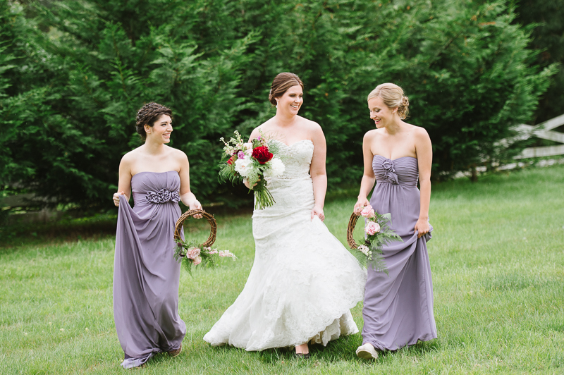 Whimsical Woodland Inspiration - Purple Bridesmaids Dresses, Calligraphy, & Floral Crowns by Natalie Franke Photography