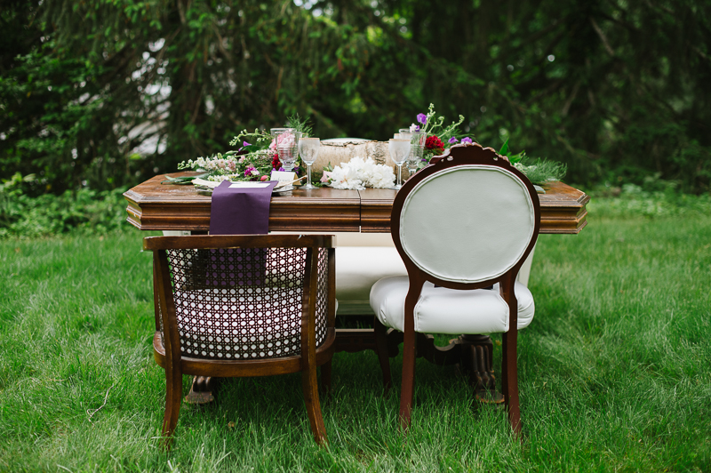 Whimsical Woodland Inspiration - Purple Bridesmaids Dresses, Calligraphy, & Floral Crowns by Natalie Franke Photography