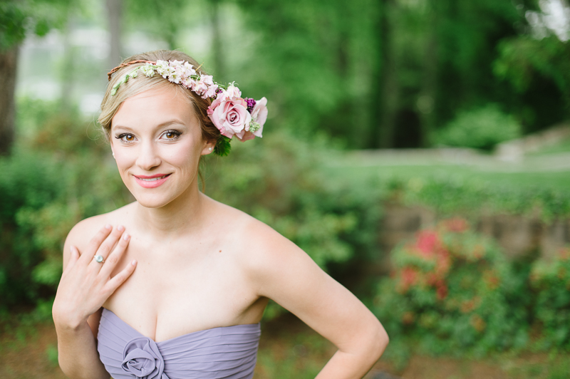 Whimsical Woodland Inspiration - Purple Bridesmaids Dresses, Calligraphy, & Floral Crowns by Natalie Franke Photography