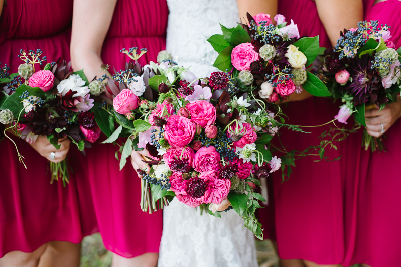 Breathtaking Bouquets by MyFlowerBox Events | Whimsical with pops of Magenta, Plum, Blue, and White!
