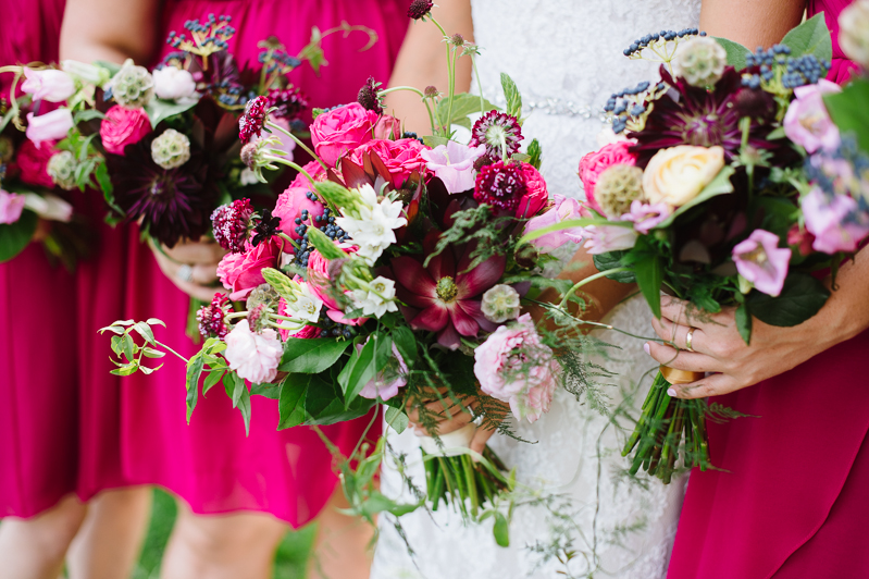 Gorgeous Magenta, Plum, and Blue Wedding Bouquets by MyFlowerBox Events | Natalie Franke Photography