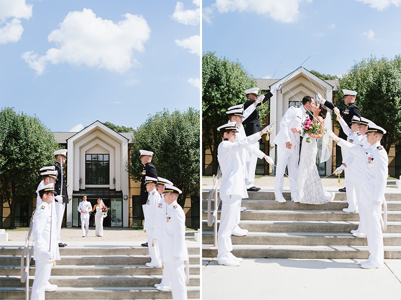 Sword Arch at Naval Academy Wedding | Annapolis, Maryland