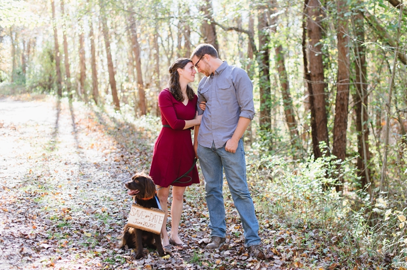 Engagement Sessions with Dogs - Such a cute Boykin Spaniel & Save the Date Idea! | Natalie Franke Photography