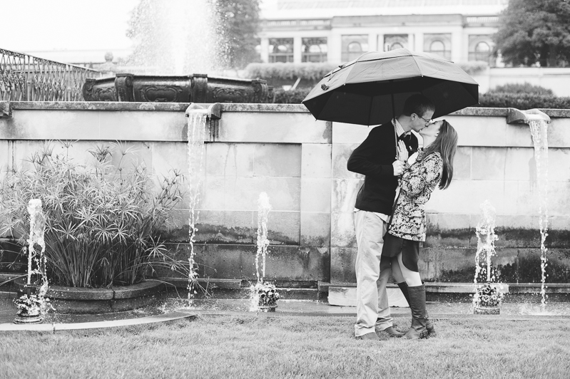 Rainy Day Engagement Pictures - Longwood Gardens Engagement Session