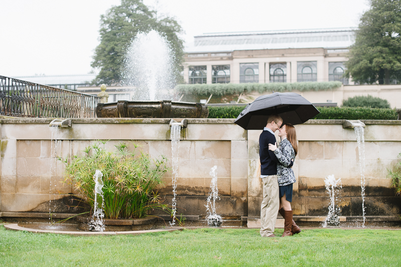 Rainy Day Engagement Pictures - Longwood Gardens Engagement Session