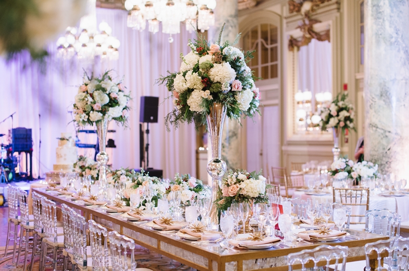 Winter Wedding at Willard Hotel Washington DC with Mercury Glass, Ghost Chairs, and Gold Details | Ashlee Virginia Events by Natalie Franke Photography