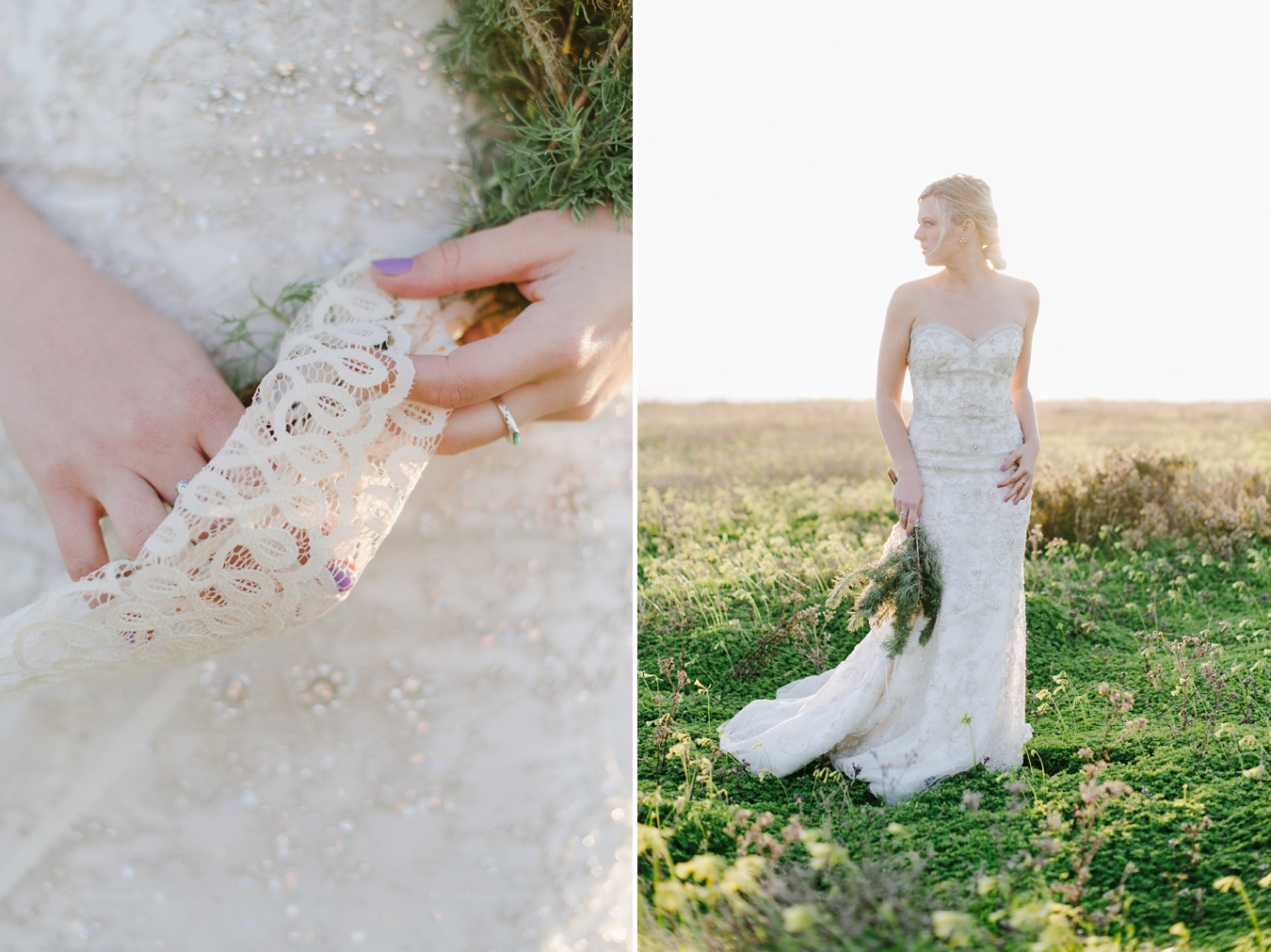 Coastal Wedding Inspiration in California | Enaura Bridal Gowns by Natalie Franke Photography