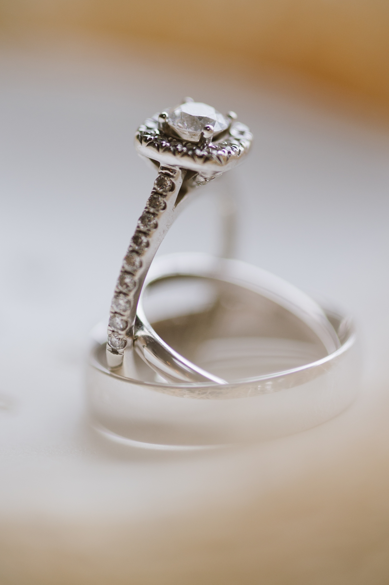 Gorgeous Diamond Engagement Ring in Paloma's Nest Ring Bearer Bowl  | Natalie Franke Photography