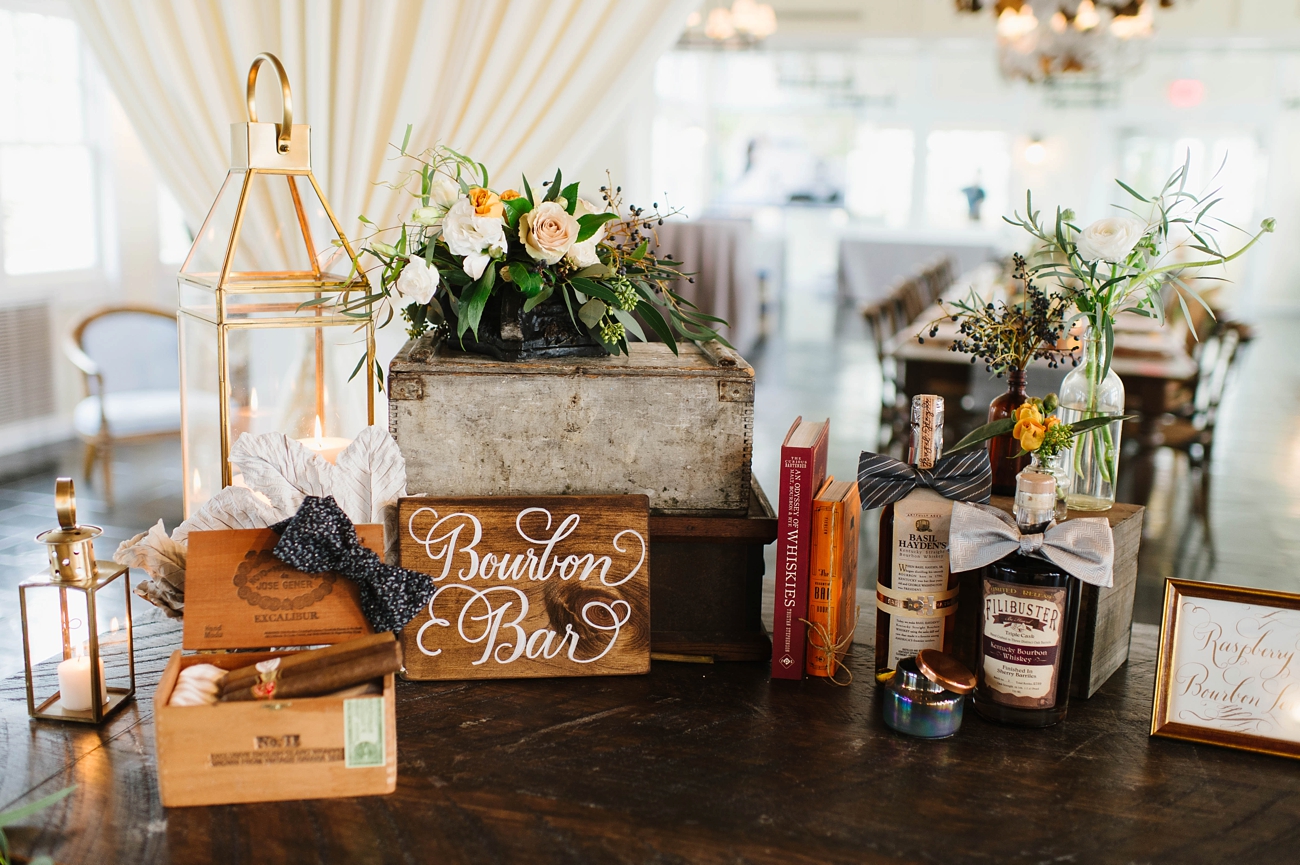 Bourbon Bar Inspiration | Rustic Southern Wedding Inspiration at the Chesapeake Bay Beach Club