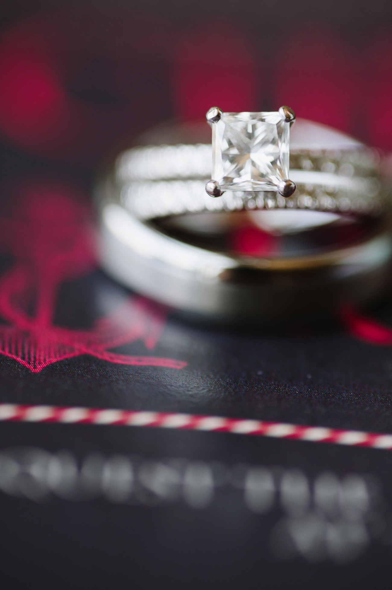 Nautical Invitation and Princess Cut Engagement Ring with Anchor Detail | Natalie Franke Photography