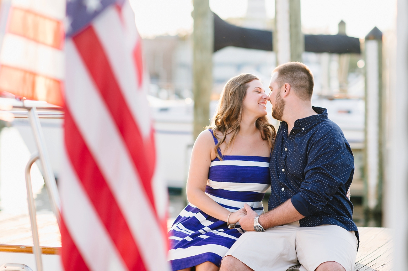Patriotic Red White and Blue Annapolis Engagement Session by Natalie Franke Photography
