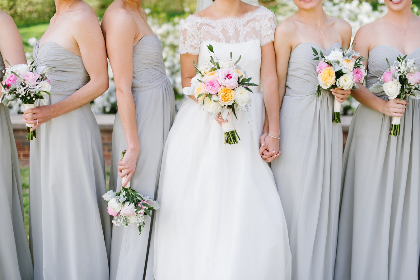 Grey Bridesmaids Dresses and Southern Bouquets | Natalie Franke Photography