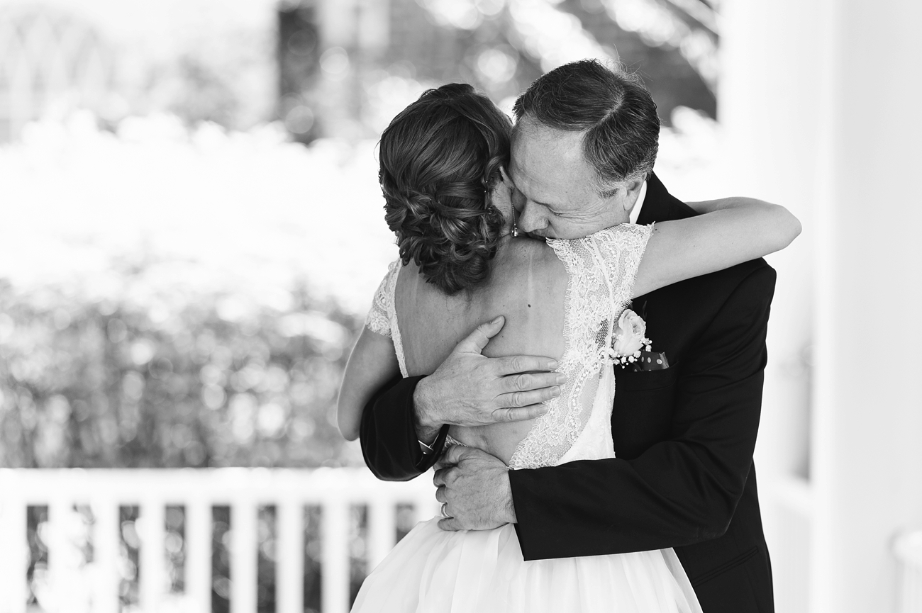 Father Daughter First Look Moment | Southern Wedding Inspiration by Natalie Franke Photography