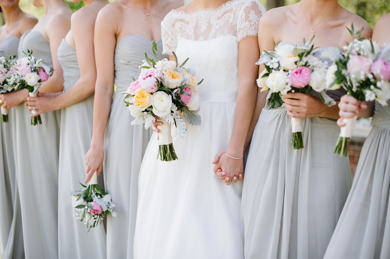 Grey Bridesmaids Dresses and Southern Bouquets | Natalie Franke Photography