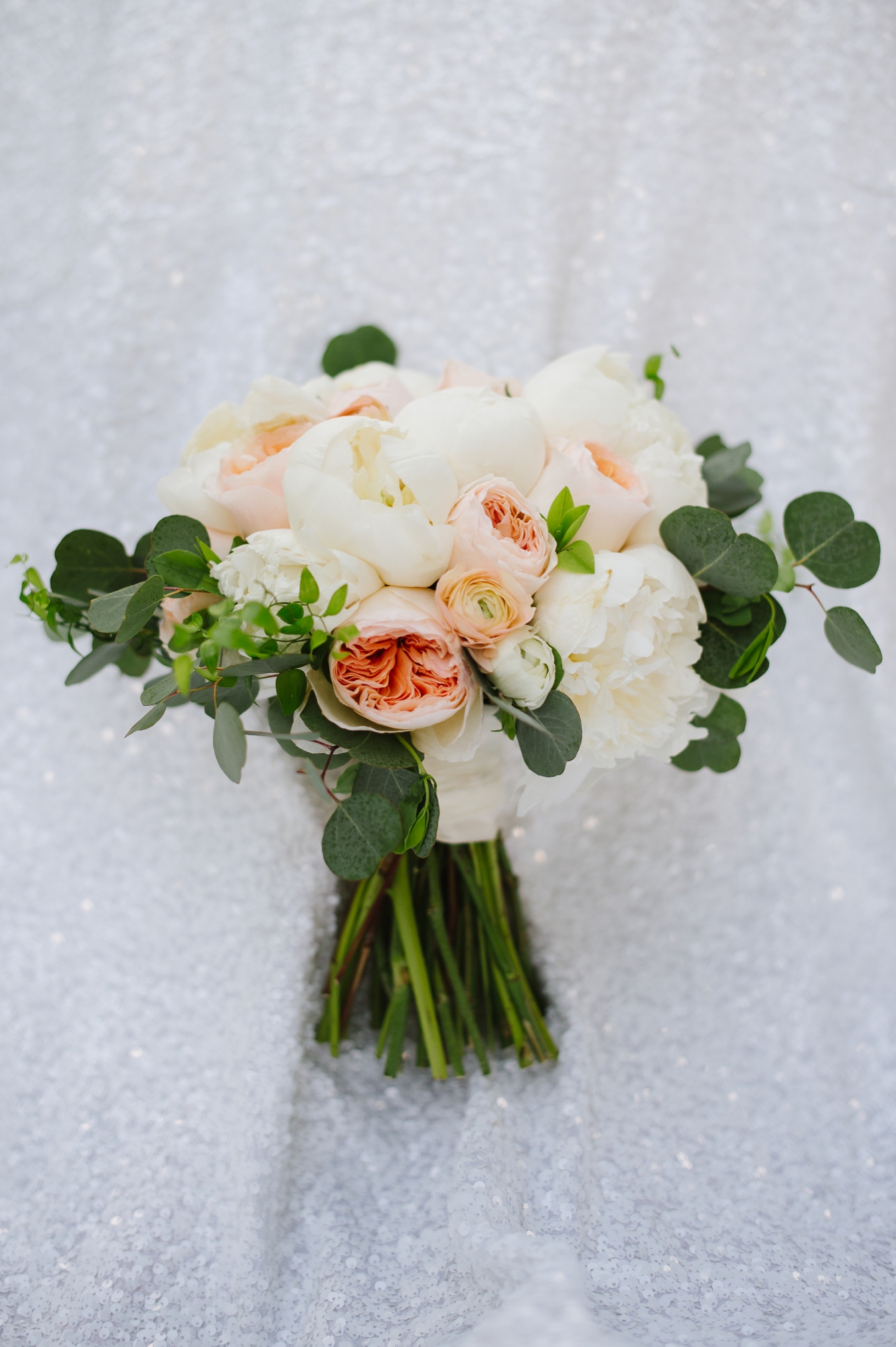 Southern Wedding Bouquet with Sequins and Peonies | Natalie Franke Photography