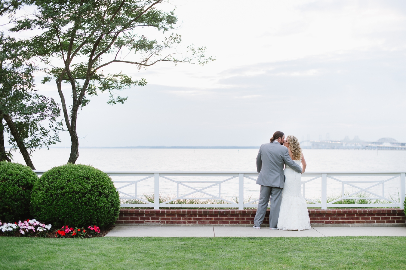Romantic Chesapeake Bay Beach Club Wedding with Baby's Breath Bouquets and Sequins | Natalie Franke