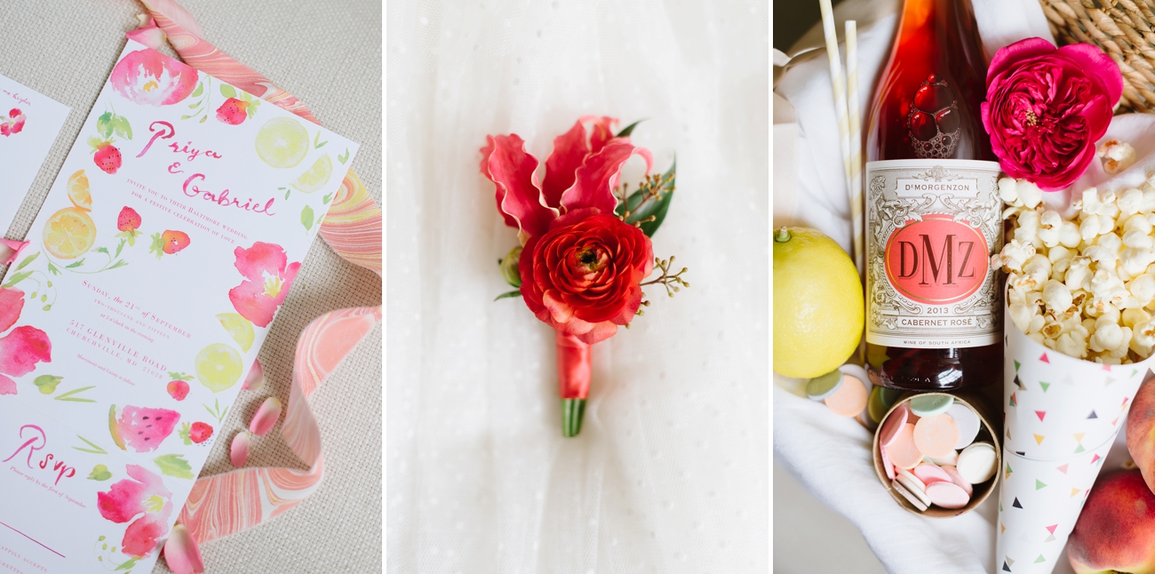 Vintage Hot Air Balloon Wedding Shoot with Magenta, Pomegranate, and Rose Red Tones