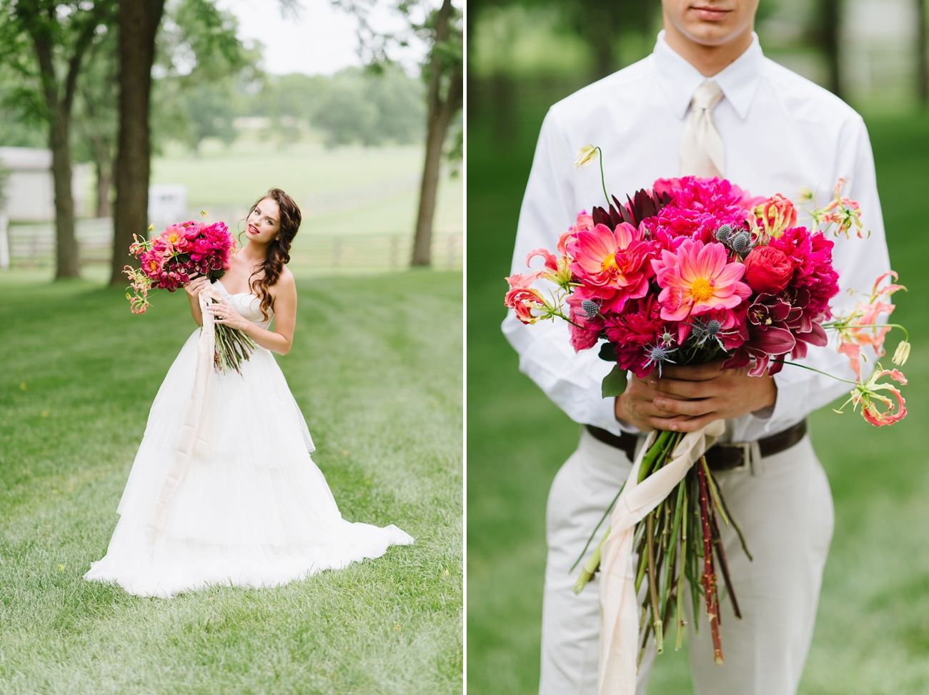 Vintage Hot Air Balloon Wedding Shoot with Magenta, Pomegranate, and Rose Red Tones