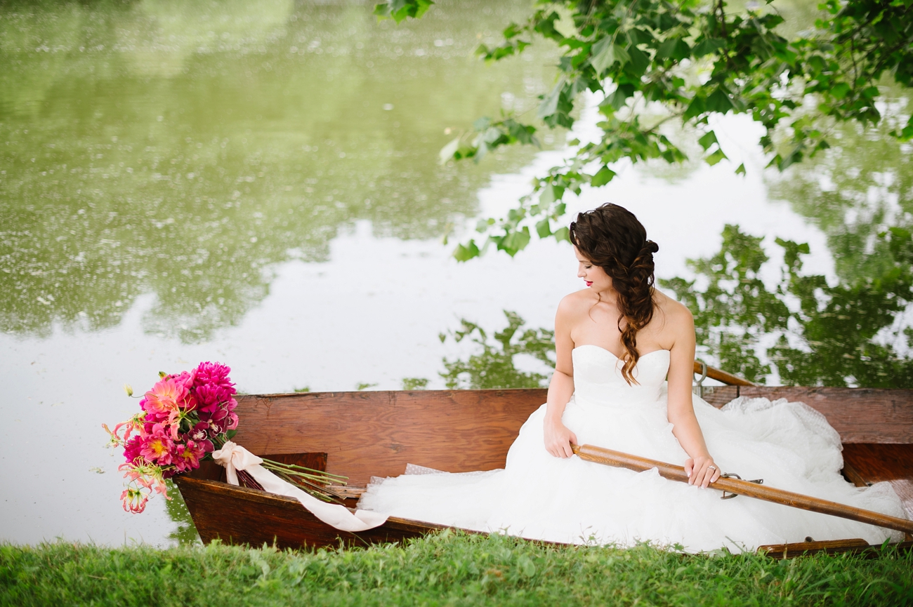 Vintage Hot Air Balloon Wedding Shoot with Magenta, Pomegranate, and Rose Red Tones