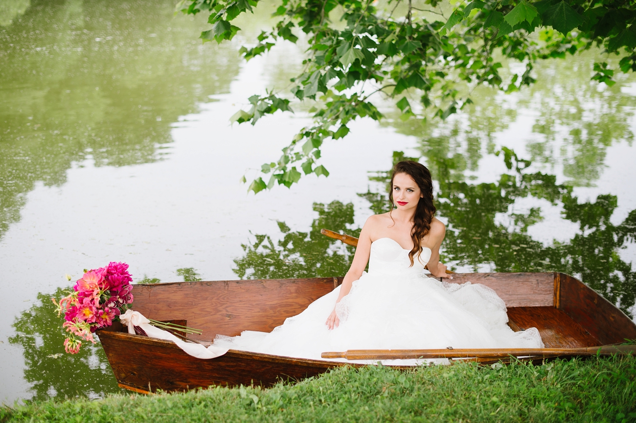 Vintage Hot Air Balloon Wedding Shoot with Magenta, Pomegranate, and Rose Red Tones