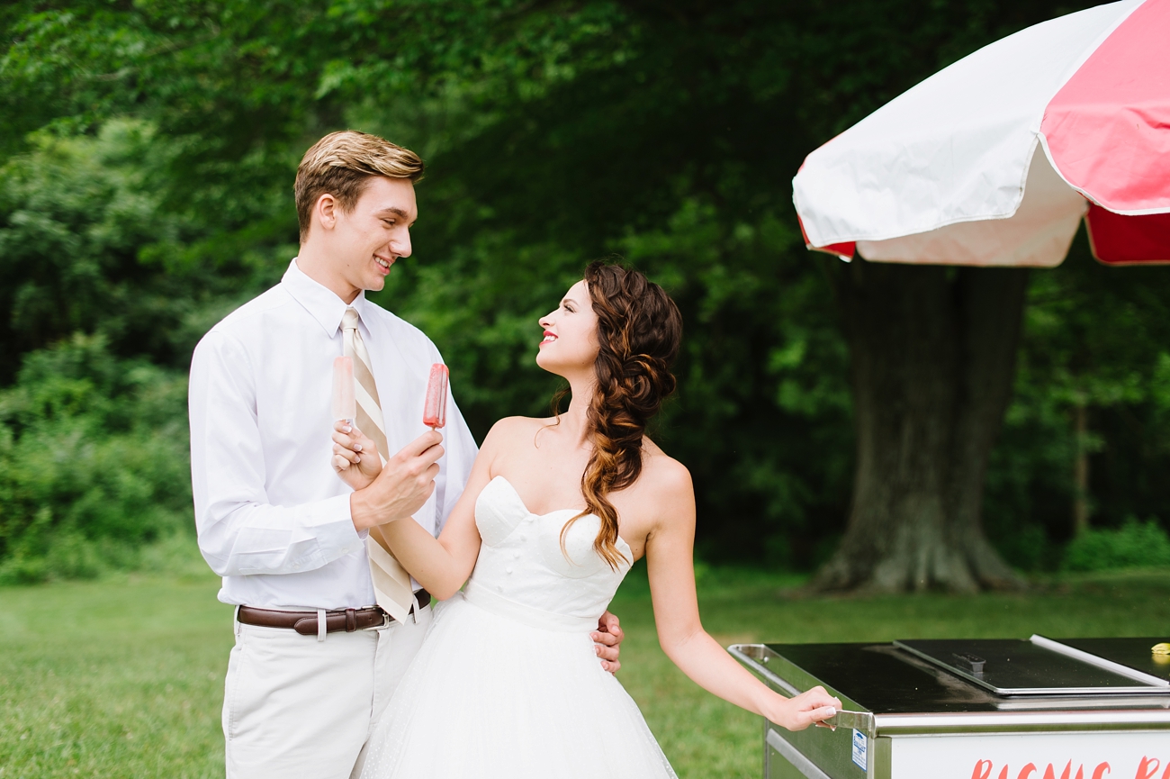 Vintage Hot Air Balloon Wedding Shoot with Magenta, Pomegranate, and Rose Red Tones