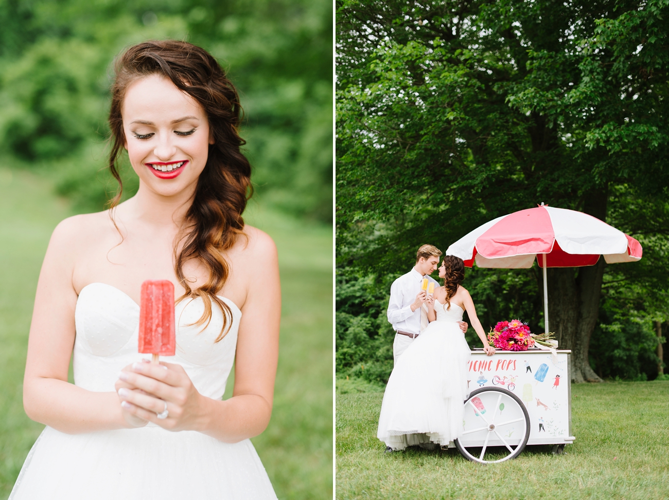 Vintage Hot Air Balloon Wedding Shoot with Magenta, Pomegranate, and Rose Red Tones