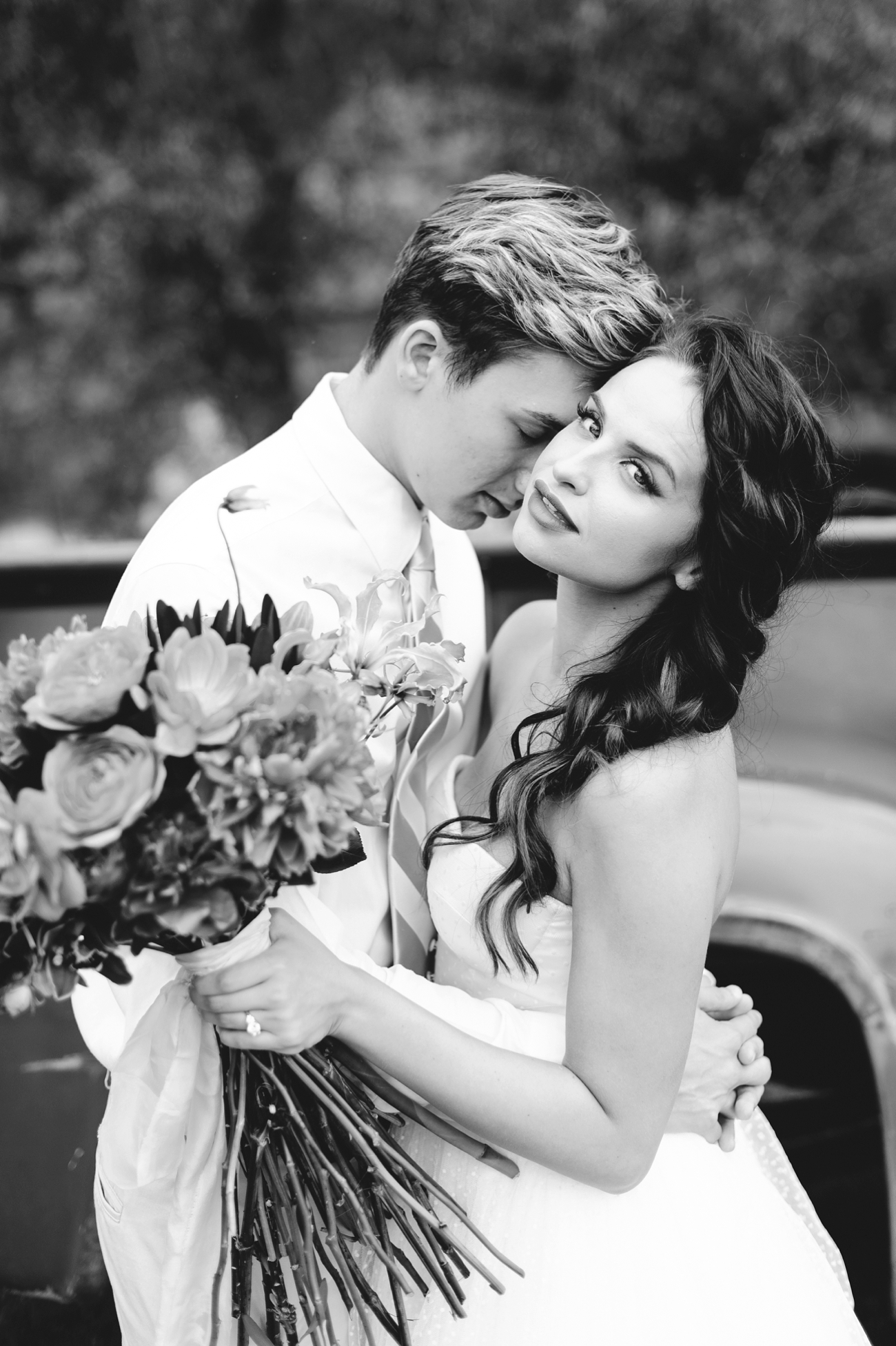 Vintage Hot Air Balloon Wedding Shoot with Magenta, Pomegranate, and Rose Red Tones