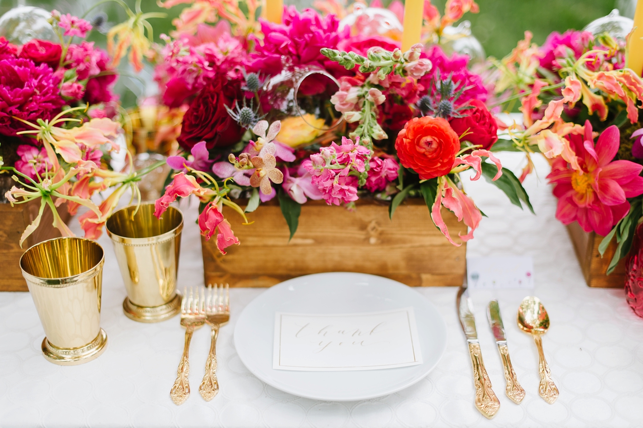 Vintage Hot Air Balloon Wedding Shoot with Magenta, Pomegranate, and Rose Red Tones