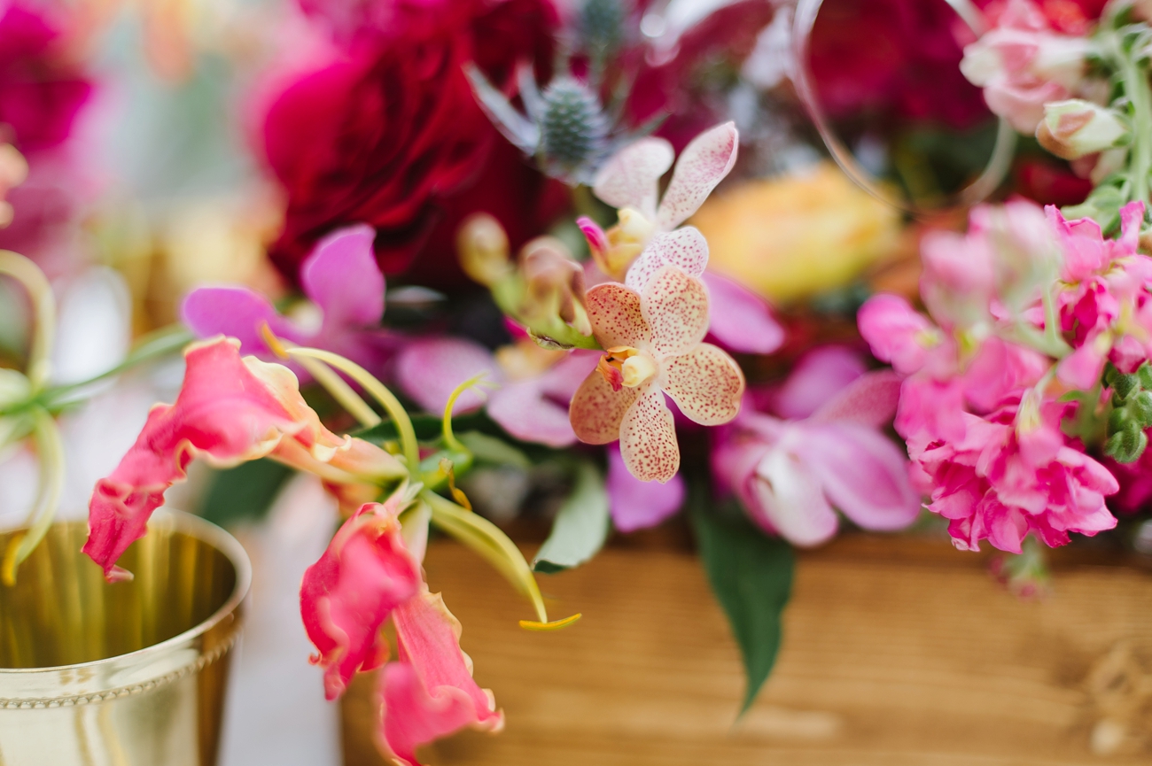 Vintage Hot Air Balloon Wedding Shoot with Magenta, Pomegranate, and Rose Red Tones