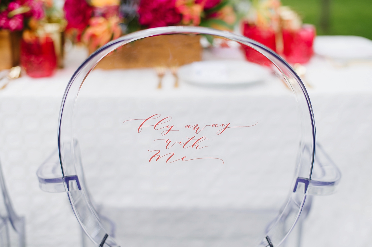 Vintage Hot Air Balloon Wedding Shoot with Magenta, Pomegranate, and Rose Red Tones